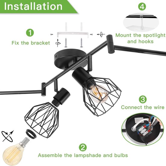 LED plafondspot Fez, zwart, 1-lamp, metaal, zwenkbaar