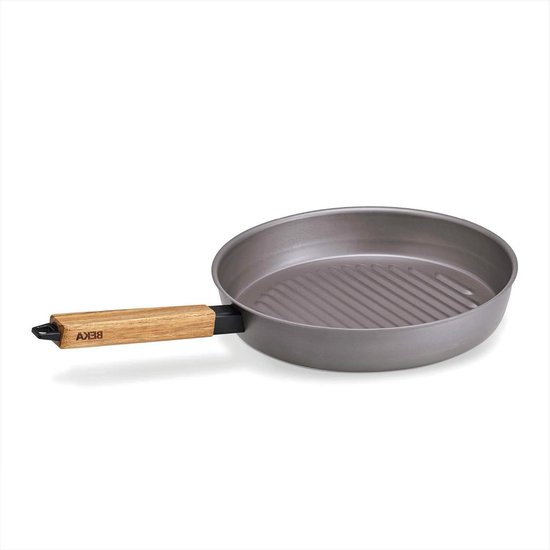 Braadpan, 24 cm, staal, handvat acacia, mandala