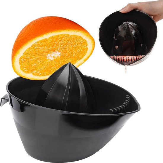 Citruspers Zwart - Citroenpers - Limoenpers - Handcitruspers - Handmatige - Fruitpers - Sinaasappel van Merkloos — afbeelding 2