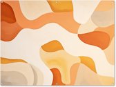 Tuinposter 160x120 cm - Tuindecoratie Oranje - Abstract - Kunst - Poster voor in de tuin - Buiten decoratie - Schutting tuinschilderij - Tuindoek muurdecoratie - Wanddecoratie balkondoek