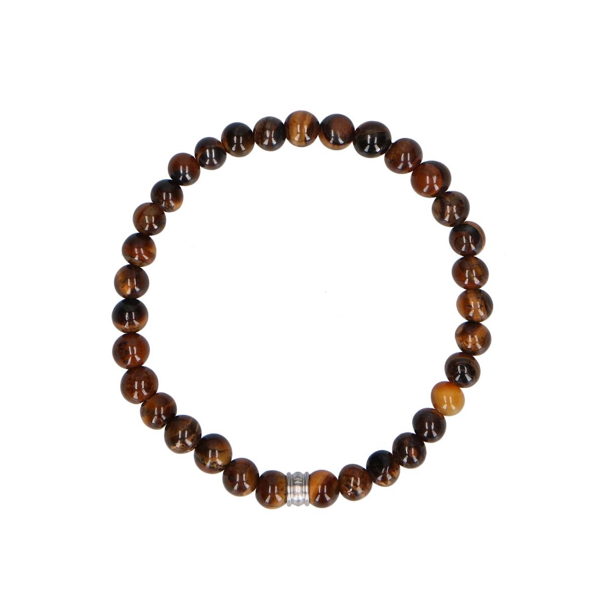 Manfield - Heren - Bruine heren kralen armband - Maat 1