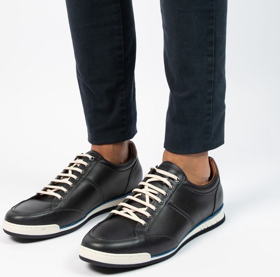 Van Lier Heren Blauwe leren sneakers Maat 40 bol