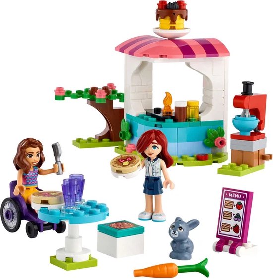 La Crêperie LEGO Friends avec 2 figurines, comptoir et lapin.