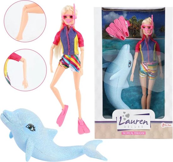 Lauren Tienerpop Duikster met Glitterdolfijn van DreamLand — afbeelding 4