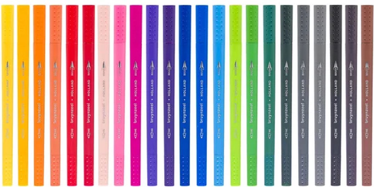 Bruynzeel Fineliner brushpennen set - 24 kleuren voor tekenen. — afbeelding 7