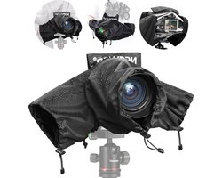 Camera regenhoes mini-formaat voor DSLR en spiegelloze camera's - duurzame nylon regenjas - compatibel met Canon Sony Nikon - 24-70mm/16-35mm lenzen - met mouwen trekkoorden kijkvenster PB008