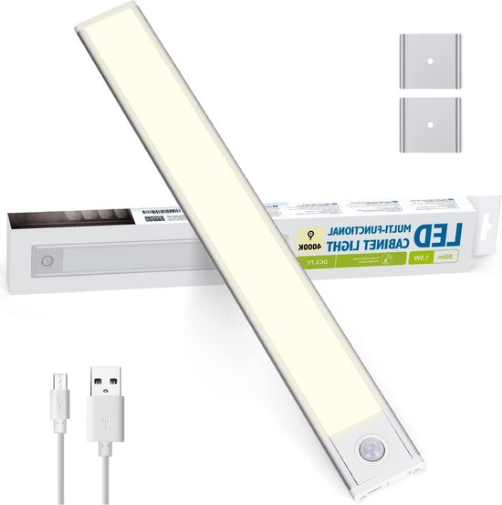 Kastverlichting met Bewegingsmelder LED - Wireless Oplaadbaar - 1100mAh - 4000K Wit Warm - Binnen en Buiten