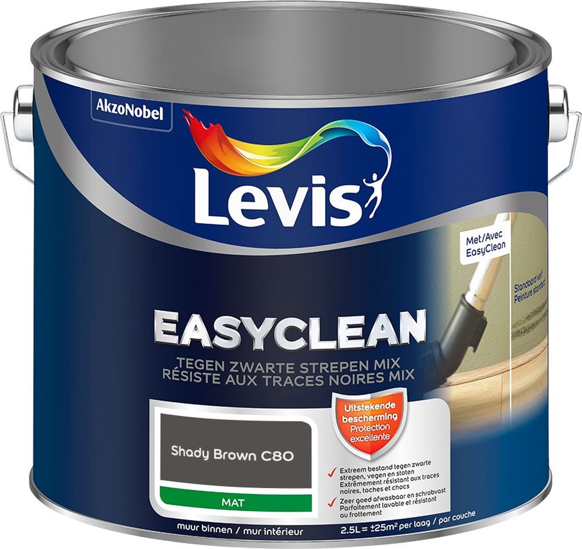 Levis - Easyclean Tegen Zwarte Strepen Mix - Shady Brown C80 - Mengverf - 2,5 L