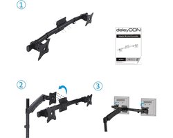 Dual Monitor Adapter 13-27 Inch - 10 Kg VESA 100x100 Bureaubeugel - 2 Monitoren Bevestigingsarm - Bureau Beugel Bevestiging