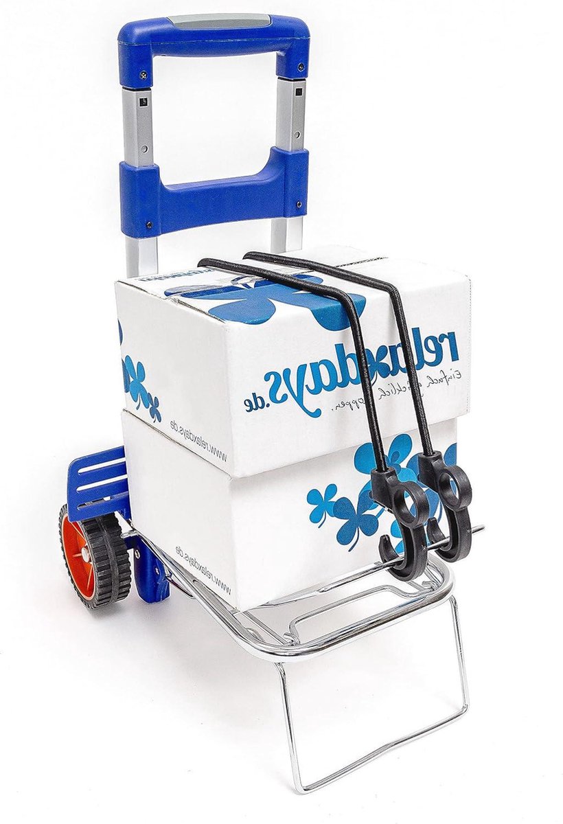 Inklapbare Aluminium Transportrolley - Ergonomische Handgreep - Tot 30 kg - Opvouwbaar - Blauw