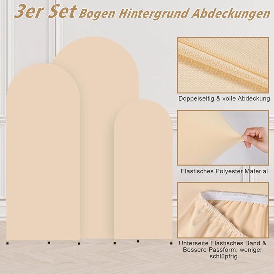 Achtergrond Cover Boog Spandex Bruiloft - Voor Chiara - Ronde Bovenkant - Frame Niet