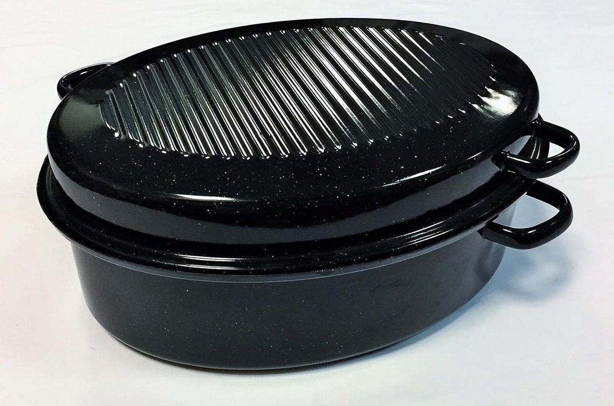 Roaster Emaille 34 cm Zwart - Groot formaat