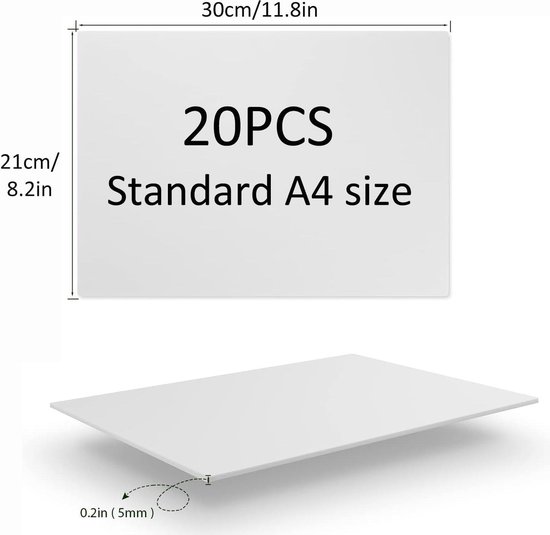 30 Planches Mousse Blanche A4 Épaisseur 5 Mm - Pour Bricolage, Modélisme, Décoration