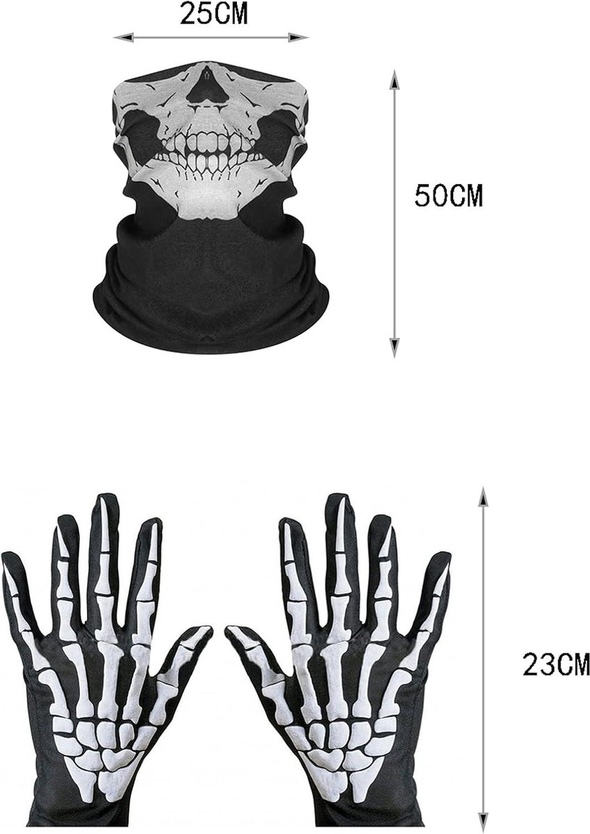 Cape à Capuche Halloween Avec Accessoires - Costume Sorcier Vampire Cosplay, Cape 140cm + Gants + Écharpe + Faucille