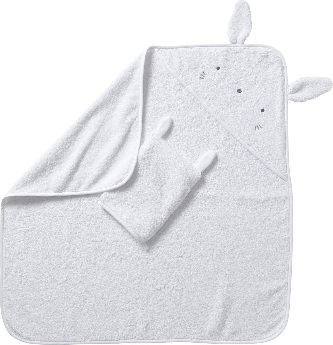 Vertbaudet Badcape + washandje van biologisch katoen