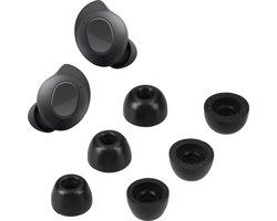 kwmobile 6x cover voor oordopjes - geschikt voor Samsung Galaxy Buds FE - Van memory foam in zwart - Maat S, M en L