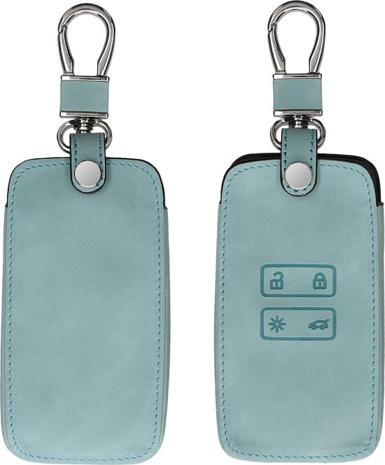 kwmobile autosleutel hoesje compatibel met Renault 4-knops Smartkey autosleutel (alleen Keyless Go) - Van leer - Autosleutel behuizing in zwart