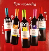 Kaart - Fun - Fijne verjaardag, wijnflessen - C2686A