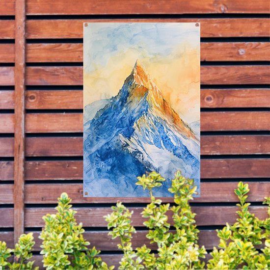 Berg tuinposter - Natuur tuinposter - Tuinposters Hemel - Muurdecoratie buiten - Tuinaccesoires voor aan de muur - Tuin decoratie tuinposter 50x75 cm