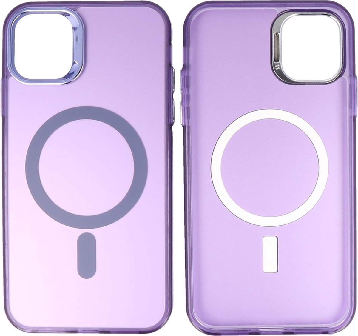 Magsafe Hoesje Geschikt voor iPhone 11 Pro - Magnetisch Smartphone Hoesje - Paars