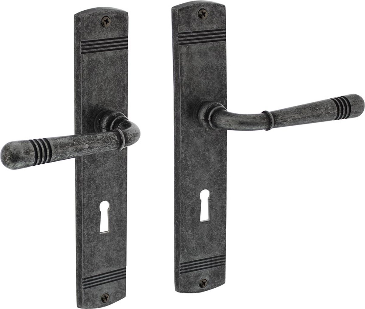 INTERSTEEL Deurkruk Emily op schild SL72 oud grijs