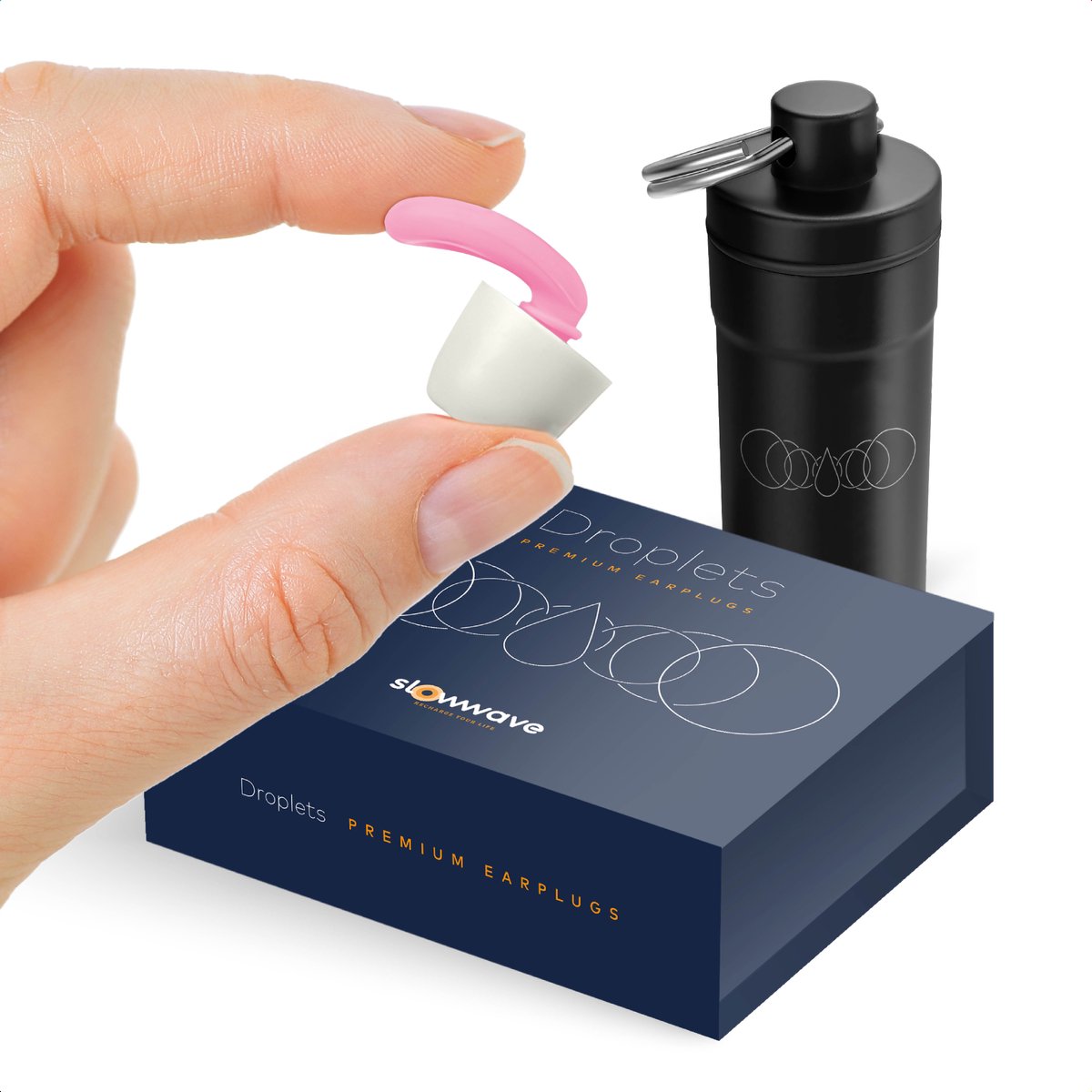 Goedkoopste Droplets Premium Earplugs - Innovatieve en stijlvolle oordopjes - Uniek design, optimaal comfort en uitstekende demping (26dB) - Geschikt voor slapen, werken, reizen, zwemmen, studeren en uitgaan - Kleur Pink Heaven (roze