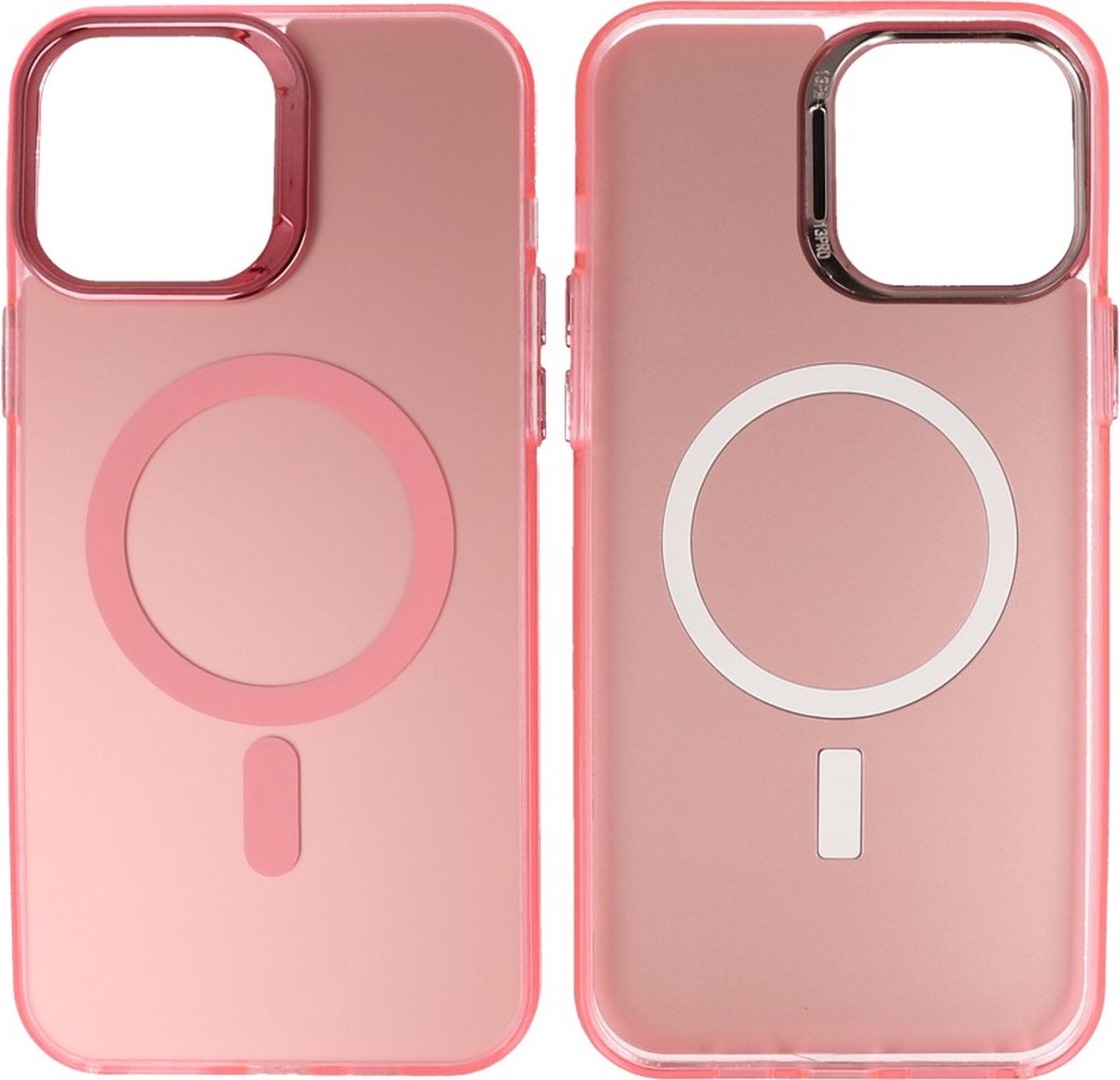 Magsafe Hoesje Geschikt voor iPhone 14 Pro Max - Magnetisch Smartphone Hoesje - Roze