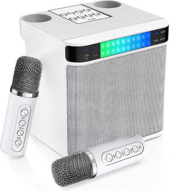 Draadloze Karaoke set met 2 microfoons - bluetooth speaker - | Gecontroleerde Draadloze Karaoke set met 2 microfoons - bluetooth speaker - | Gecontroleerde