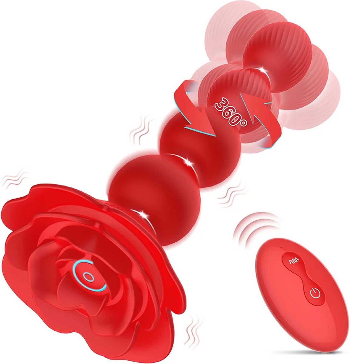 Goedkoopste 360 graden vibrerende prostaat stimulator - Mega Anaal vibrator plug - Kont - Grote anale buttplug - Afstandsbediening - Kralen - 18CM lang