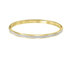 Guess Dames plated bangle armband kristal - Staal - Bangle - Cadeau voor vrouwen - Stijlvol - Goudkleurig