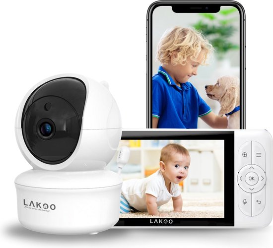 Foto: Lakoo babyguard pro 6 babyfoon met camera en app babyfoon met monitor 1080p hd resolutie white noise wifi uitbreid baar nachtzicht gratis app terugspreekfunctie tempratuurweergave meest verkochte