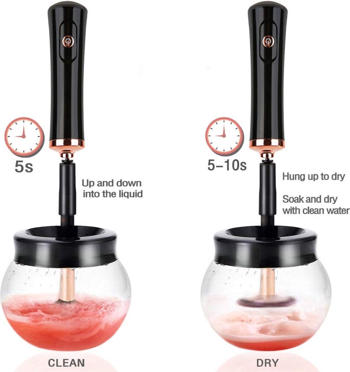 BOTC Make Up Kwasten Reiniger Elektrische – Zwart - Afbeelding 7