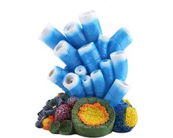 Hars Emulatie Koraal Modieuze Aquarium Decor Luchtbel Steen - Blauw Koraal Zeester - Zuurstof Aquarium Ornament Decoratie - Garosa