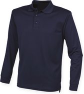 Polo unisexe à manches longues Henbury Coolplus® H478 - Bleu marine - S