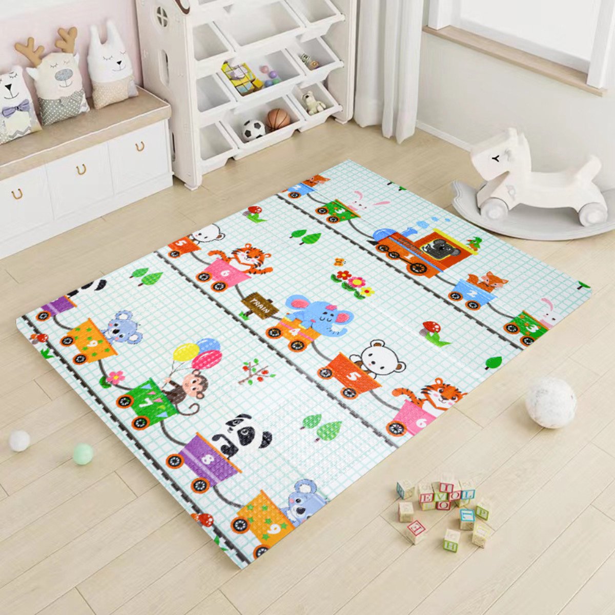 Buxibo - Dubbelzijdige Speelmat Foam - Dik XPE Foam - Kruipmat - Speelkleed - Vloermat - Baby/Peuter & Kind - Multicolor - XPE-002 - 200x180cm — afbeelding 17