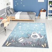Kindertapijt Koho Koala Beertje Blauw Vloerkleed - 80x150cm- Kinderkamer - Babykamer - Baby - Kids - Jongens en Meisjes - Kinderen