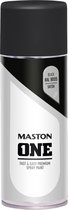 Maston ONE - spuitverf - zijdeglans - zwart (RAL 9005) - 400 ml - spuitbus verf zwart