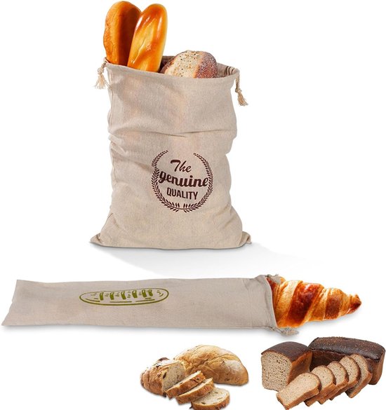 Green-goose® Linnen Broodzak | 2 Stuks | Duurzame Broodtas Herbruikbaar Duurzaam Kerstcadeau