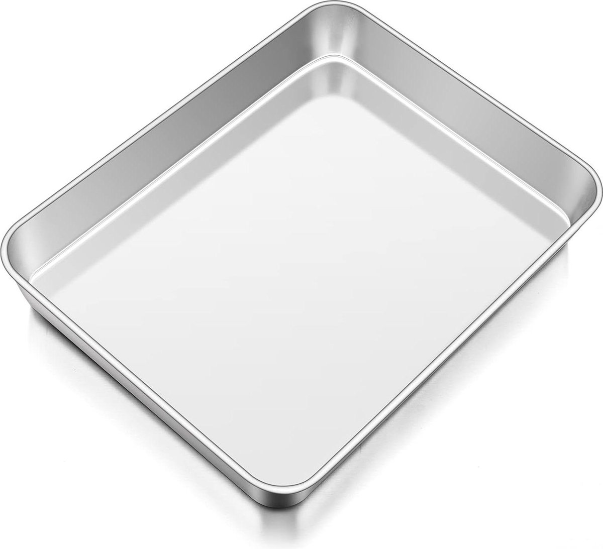 Roestvrij stalen bakplaat 315 x 247 x 5 cm rechthoekig taartplaat diepe vetpan ovenvorm voor lasagne gemakkelijk te reinigen vaatwasmachinebestendig sheet pan extender
