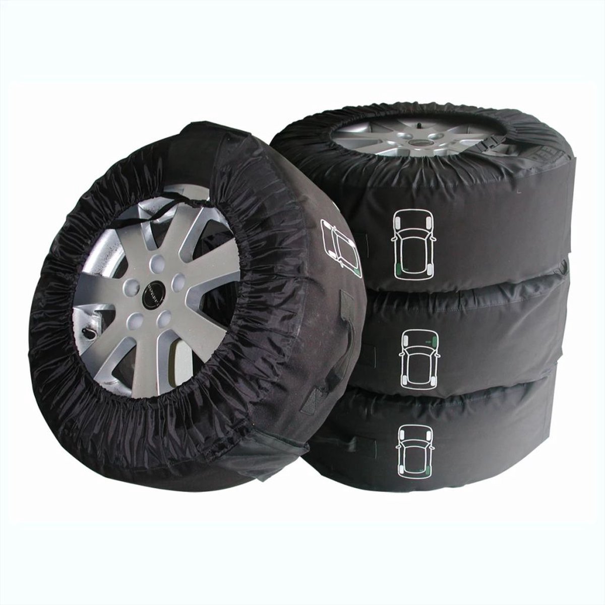 ProPlus Bandenhoezen - Bandentassen - Bandbreedte maximaal 280 mm - Wielhoes - Winter- en Zomerbanden Hoezenset - Reservewiel - XL - Eenvoudige Montage - 4 Stuks - Zwart – foto 5