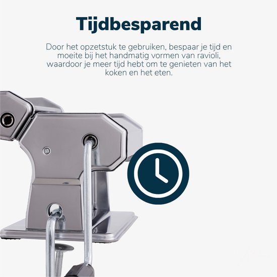 Kitchenz® Pastamachine - Inclusief Ravioli Opzetstuk - Pastamaker & Pasta Starterset voor Zelfgemaakte Pasta en Ravioli van Merkloos — afbeelding 2
