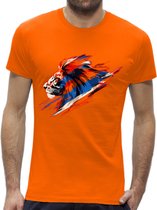 Heren shirt Oranje /Leeuw NL vlag / EK mannen shirt / WK Heren shirt / Oranje Koningsdag shirt/ Maat 3XL