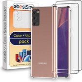 ebestStar - Coque compatible avec Samsung Galaxy Note20 (4G, 5G), Etui Protection Silicone Transparent Antichoc, Coins Renforcés, Transparent + Verre Trempé x2