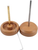 Spin Bead Loader Houten Bead Spinner - Sieraden Maken - Bead Houder en 2 Stuks Lange Kralen Naalden - Craft Rijgen Kralen - Snel