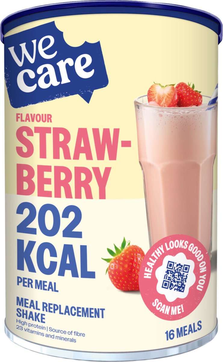 Goedkoopste WeCare Meal Replacement Shake Strawberry 436 gr