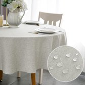 Minimalart tafelkleed van polyester met lotuseffect 180 cm rond waterafstotend en afwasbaar - lichtgrijs voor eettafel thuis bruiloft festival Tafelkleed