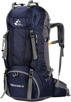 RAMBUX® - Backpack - Adventure - Donker Blauw - Wandelrugzak - Trekking Rugzak - Heupriem - Lichtgewicht - 60 Liter