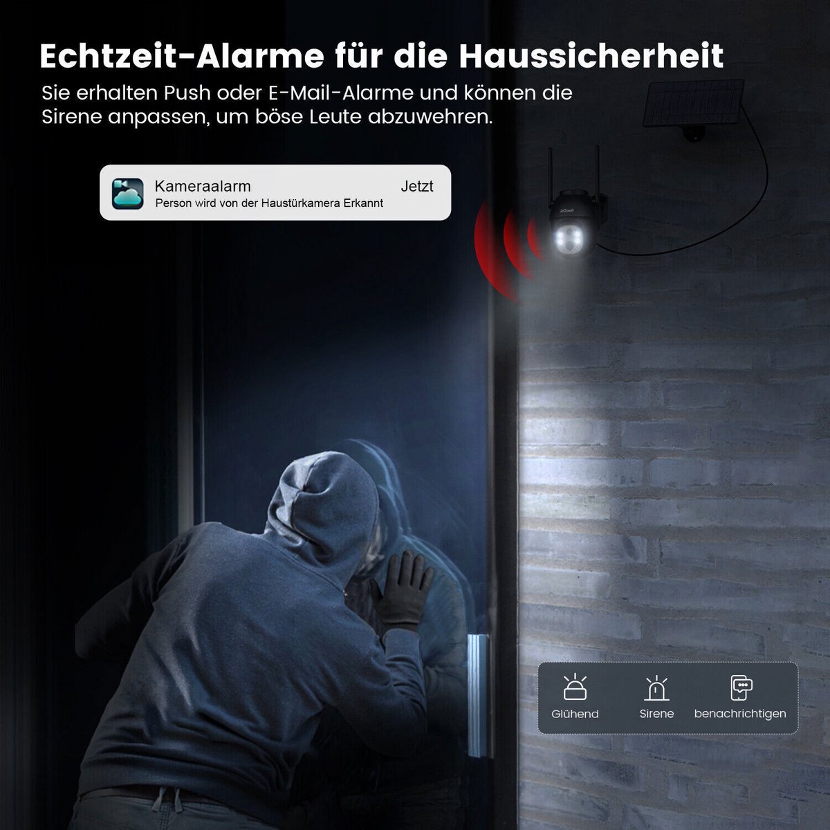 ieGeek 4G LTE Beveiligingscamera Buiten 2K, PTZ LTE Bewakingscamera Buiten Draadloos Zonder WIFI, CCTV IP Security Camera Outdoor met Sim-Kaart, met Zonnepaneel, 355°/90° Draaien, Humanoïde Bewegingsdetectie Tracking – foto 8