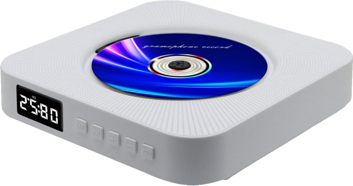 KLIM Retro CD Speler Draagbare met Luidsprekers, Bluetooth In & Out