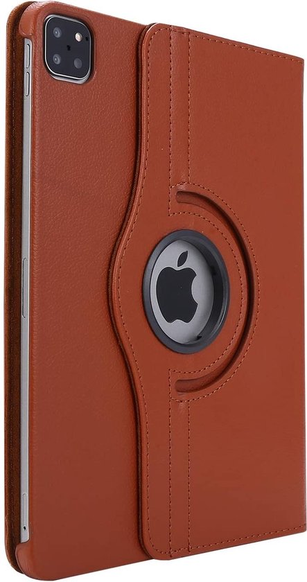 Hoes Geschikt Voor Apple iPad Pro 13 Inch (2024) 360 Graden Draaibaar Hoes Bruin - Auto Sleep/Wake & Standaard Functie - Draaibare Smart Cover Case - PU Leren Multi-Stand Flip Sleeve